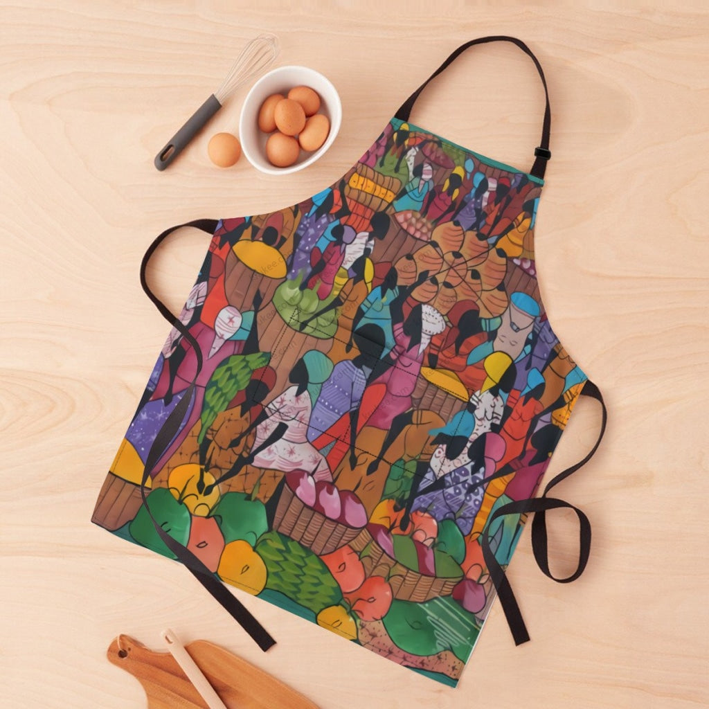 African Culture Art Print Apron White / One Size