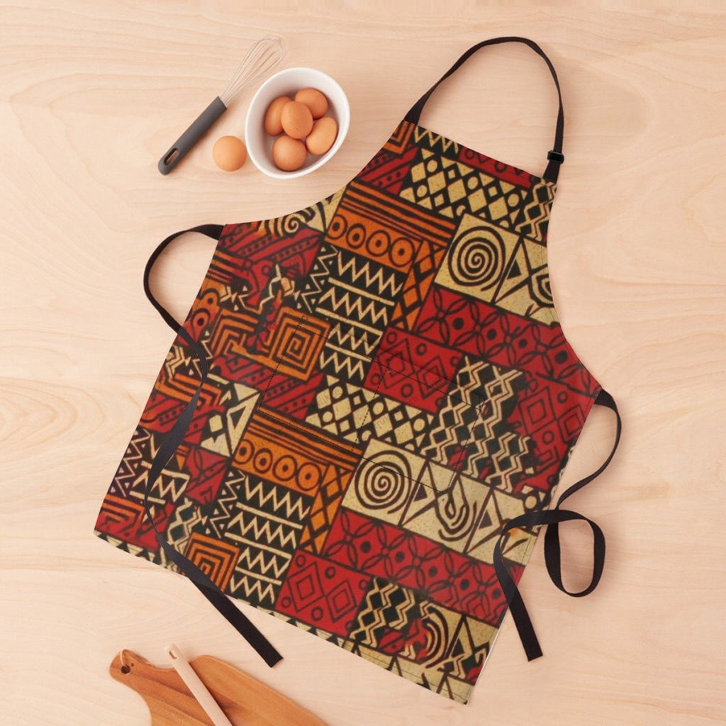 African Culture Art Print Apron White / One Size