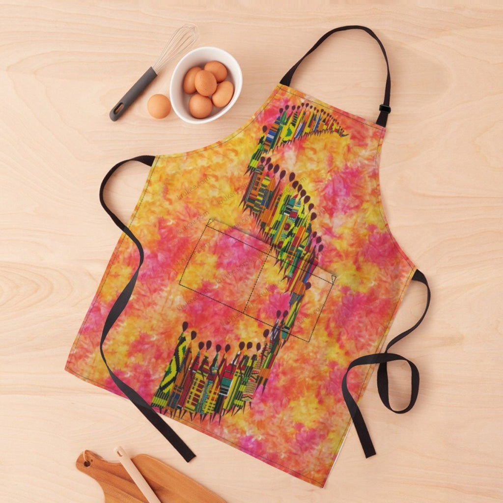 African Culture Art Print Apron White / One Size