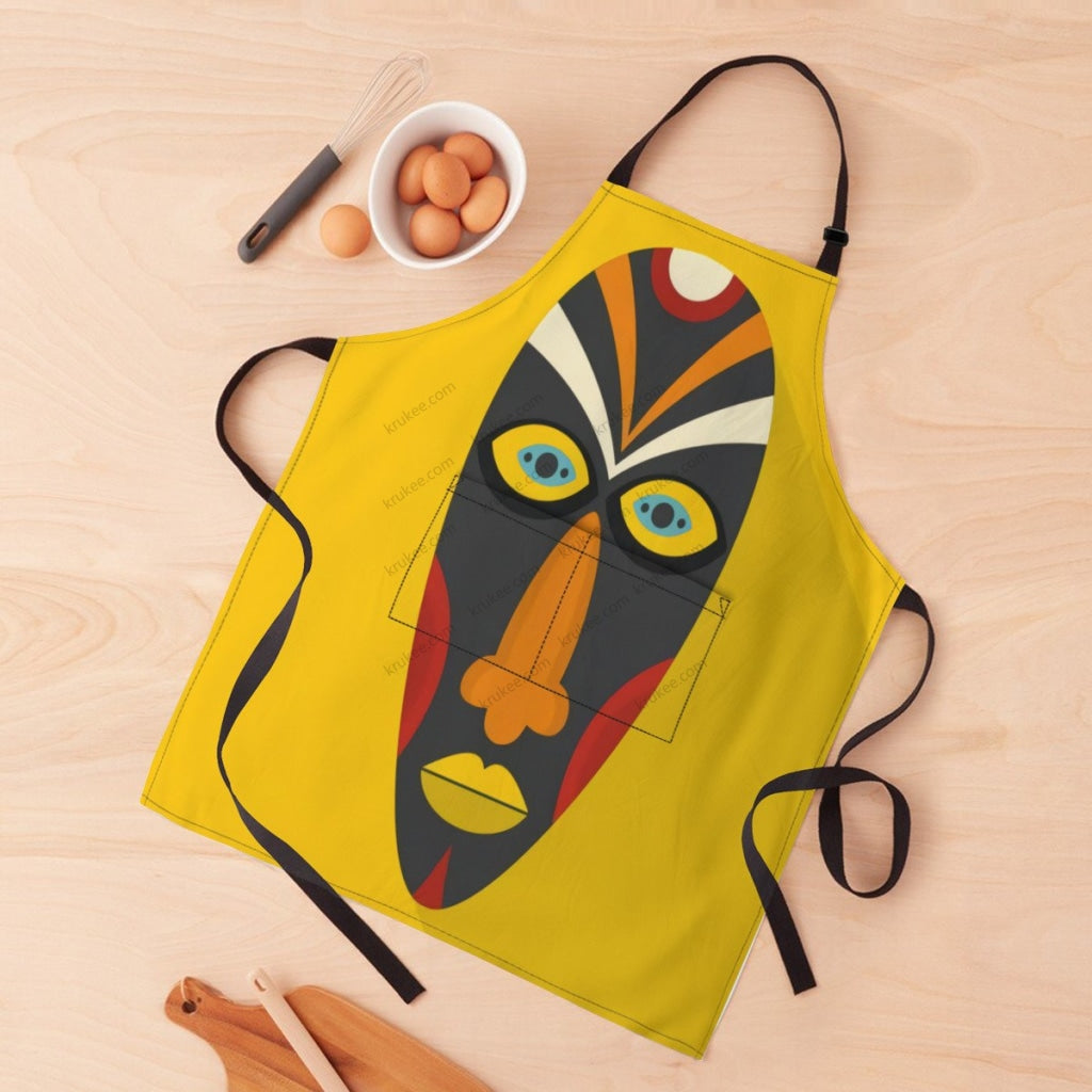 African Culture Art Print Apron White / One Size