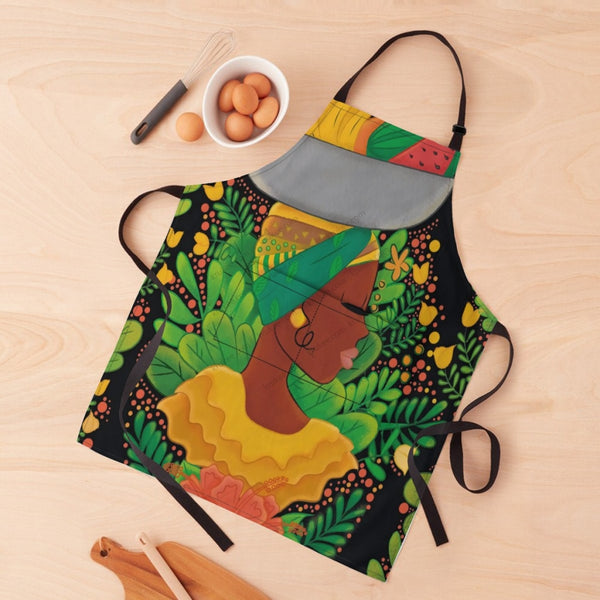 African Culture Art Print Apron White / One Size
