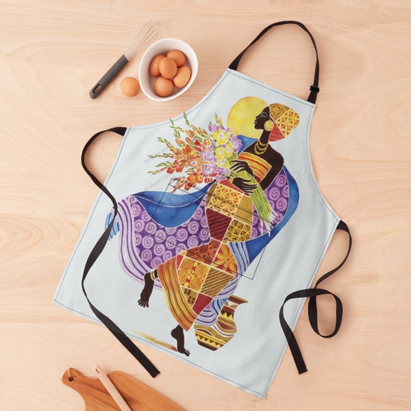 African Culture Art Print Apron White / One Size