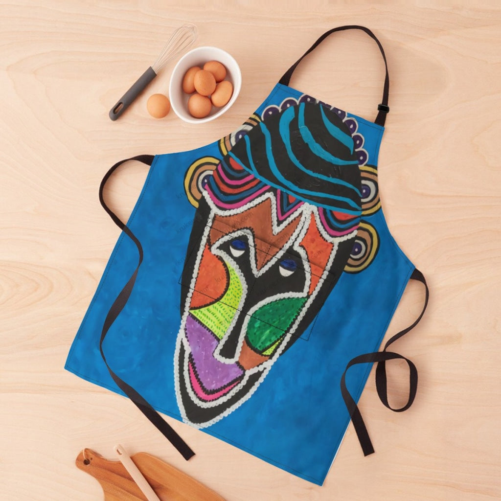 African Culture Art Print Apron White / One Size