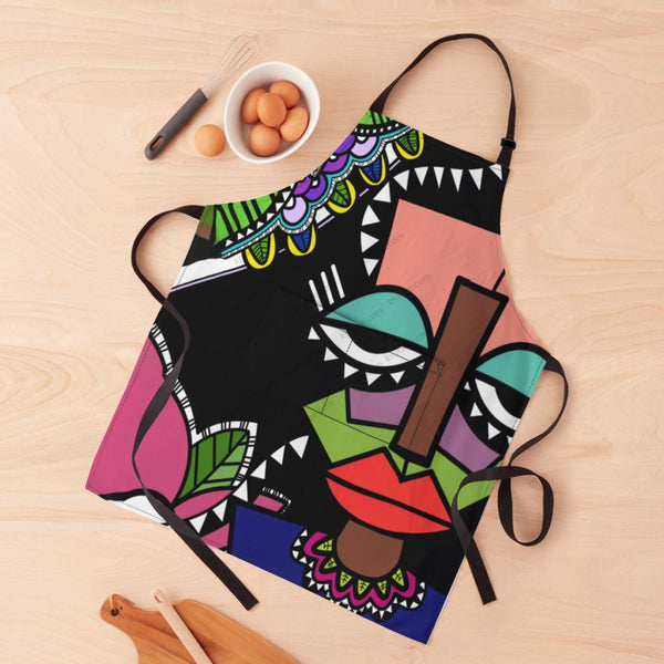 African Culture Art Print Apron White / One Size