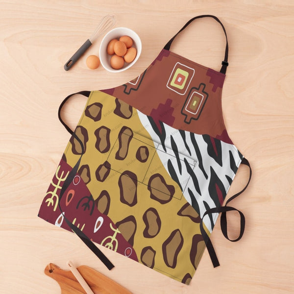 African Culture Art Print Apron White / One Size