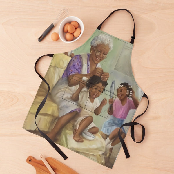 African Culture Art Print Apron White / One Size