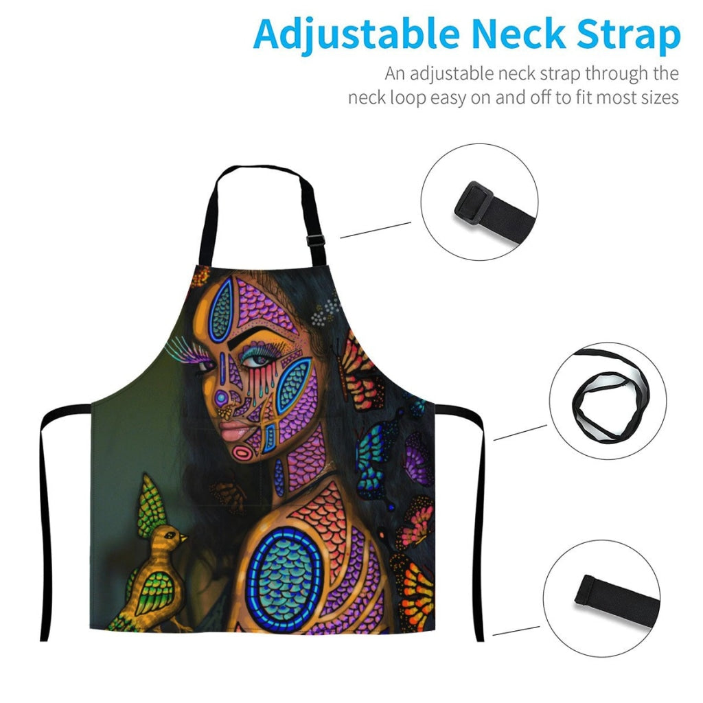 African Culture Artwork Apron - Black Pearl 2