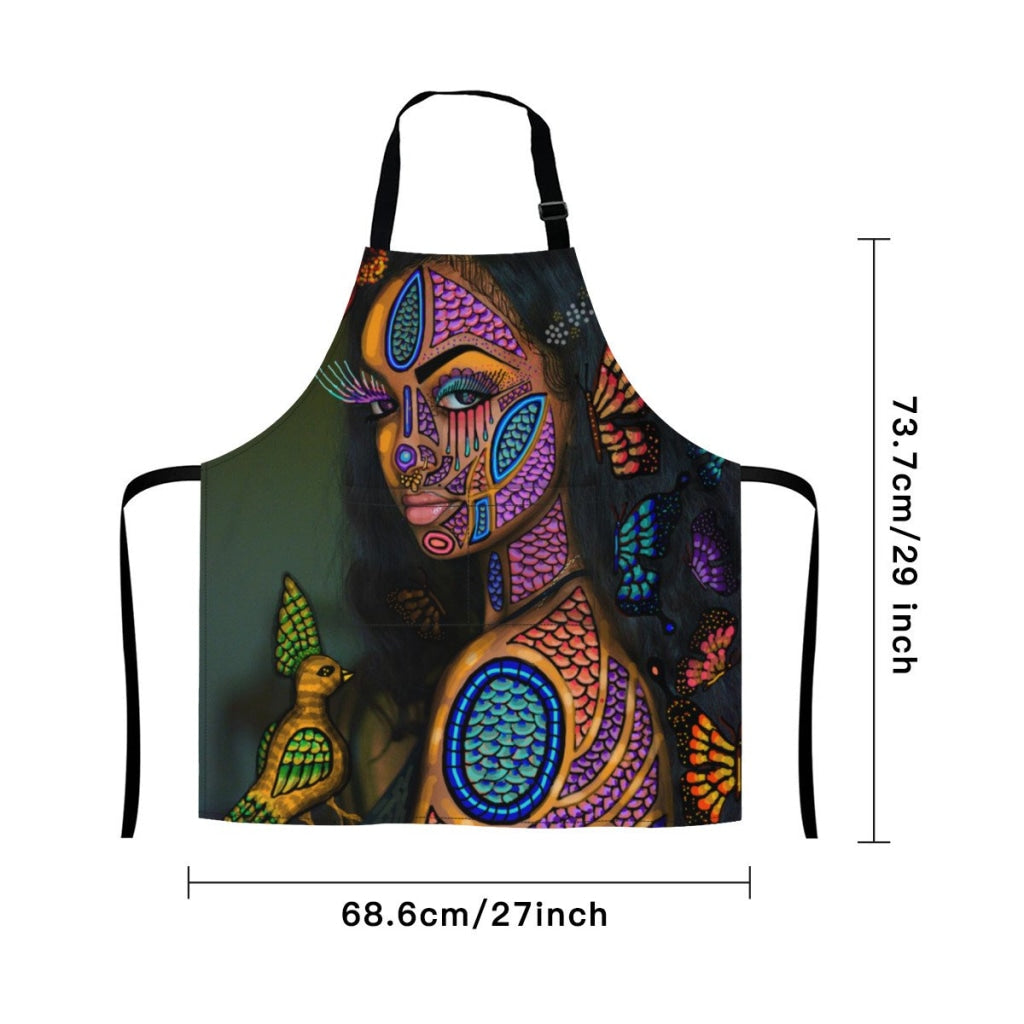 African Culture Artwork Apron - Black Pearl 2