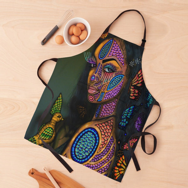 African Culture Artwork Apron - Black Pearl 2