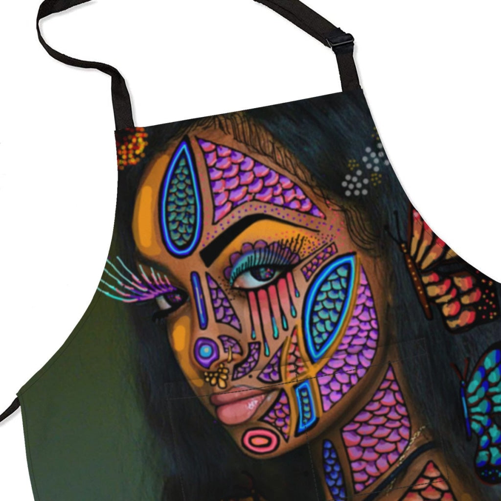 African Culture Artwork Apron - Black Pearl 2