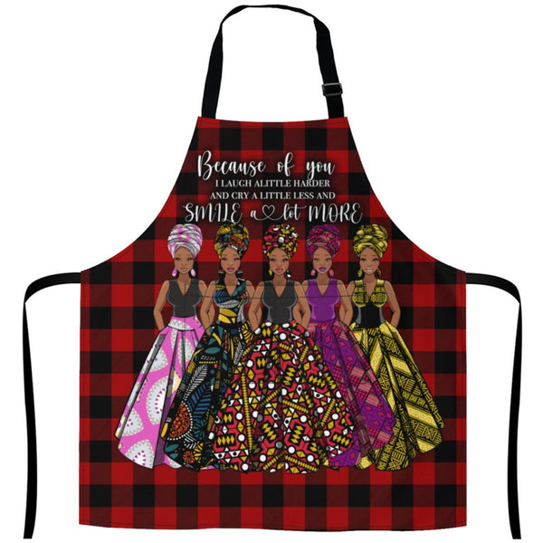 Afro Art Apron For Sistas Cuz Of U -5 Sisters White / One Size