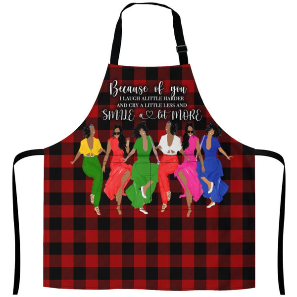 Afro Art Apron For Sistas Cuz Of U White / One Size