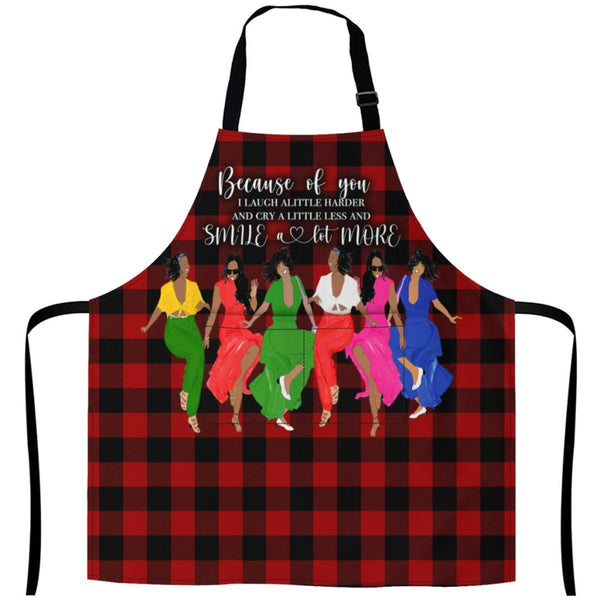 Afro Art Apron For Sistas Cuz Of U White / One Size