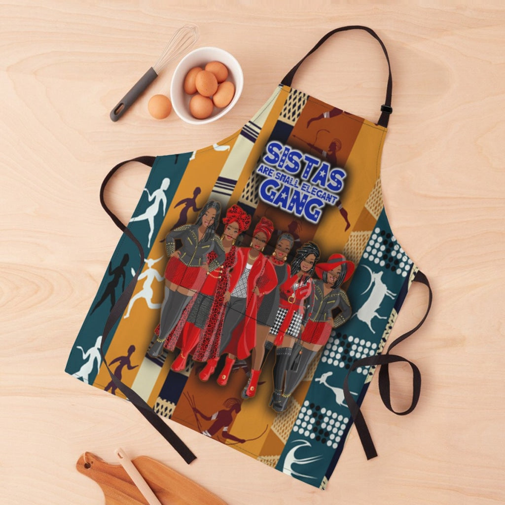 Afro-Art Sistas Are Small Elegant Gang Apron - Plz Note In Order The Number Of Sisters