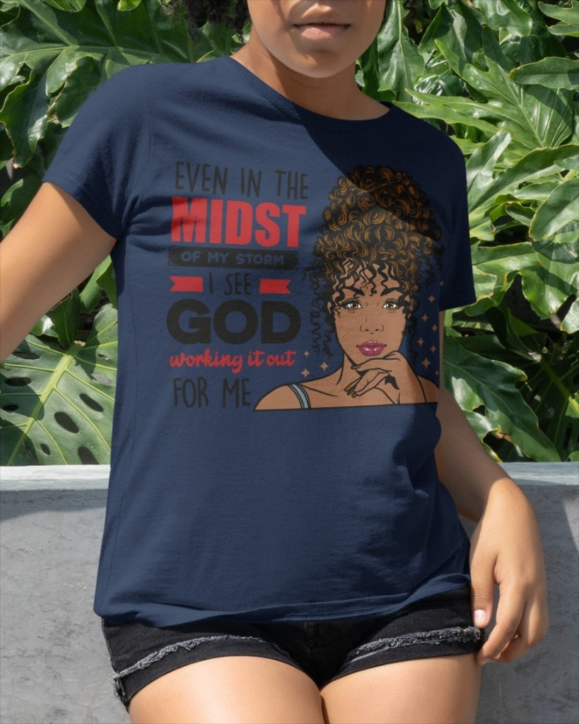 Afro Boss Goddess - Black Woman Classic T-Shirt Navy / Xs T