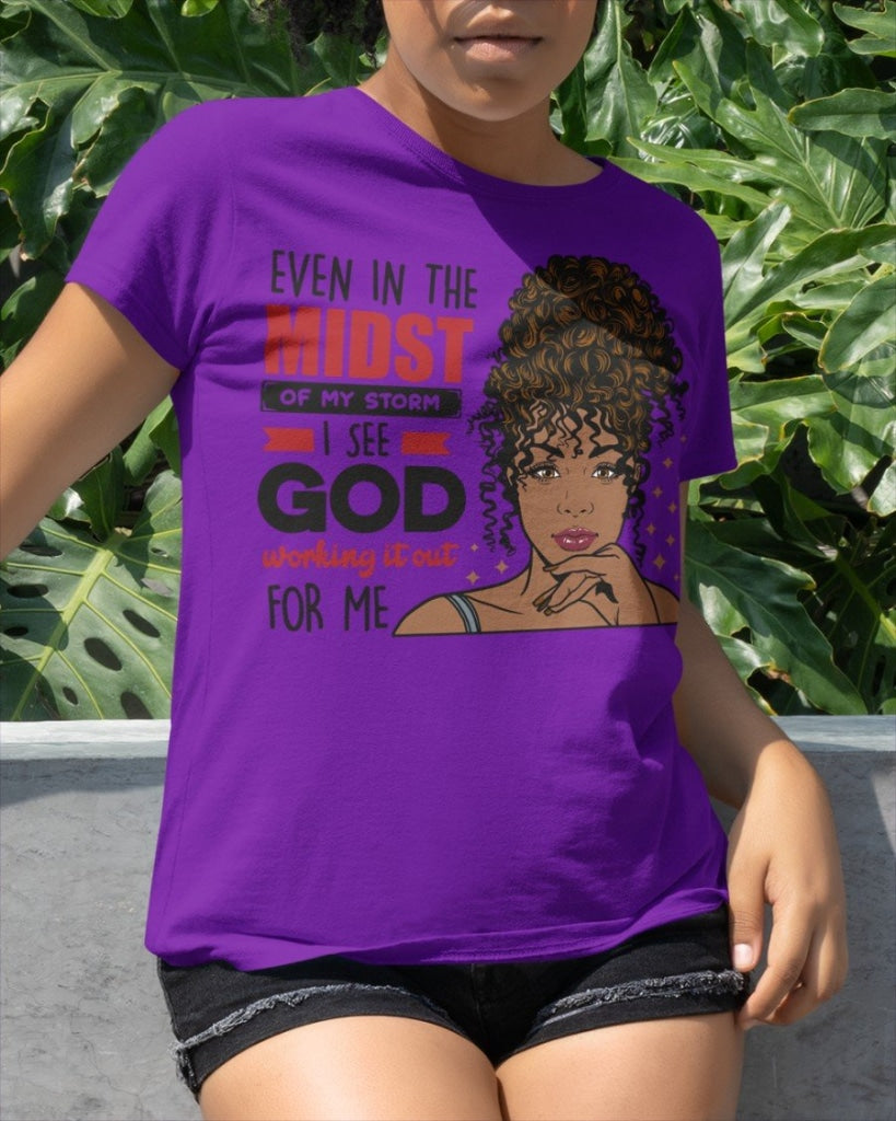 Afro Boss Goddess - Black Woman Classic T-Shirt Purple / Xs T