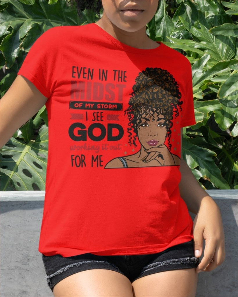 Afro Boss Goddess - Black Woman Classic T-Shirt Red / Xs T