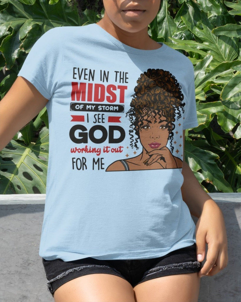 Afro Boss Goddess - Black Woman Classic T-Shirt Sky Blue / Xs T