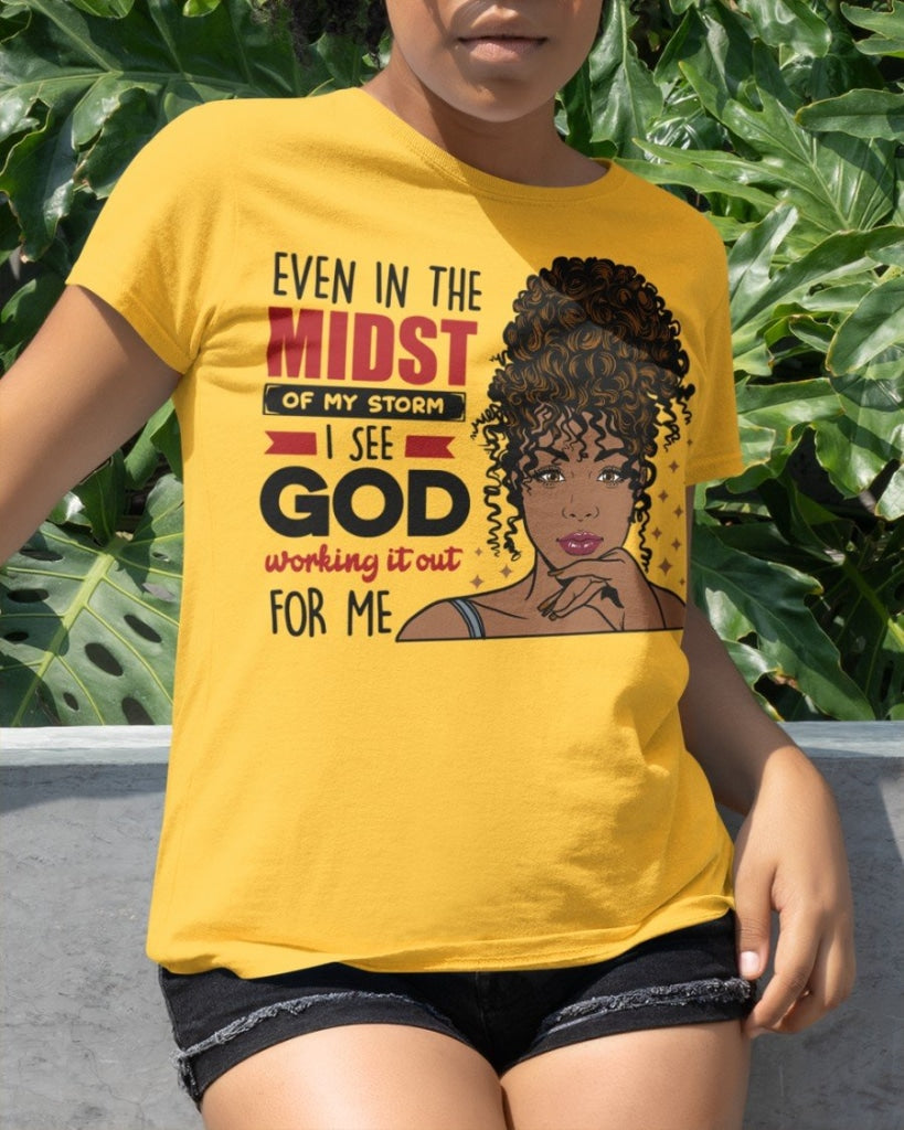 Afro Boss Goddess - Black Woman Classic T-Shirt Yellow / Xs T