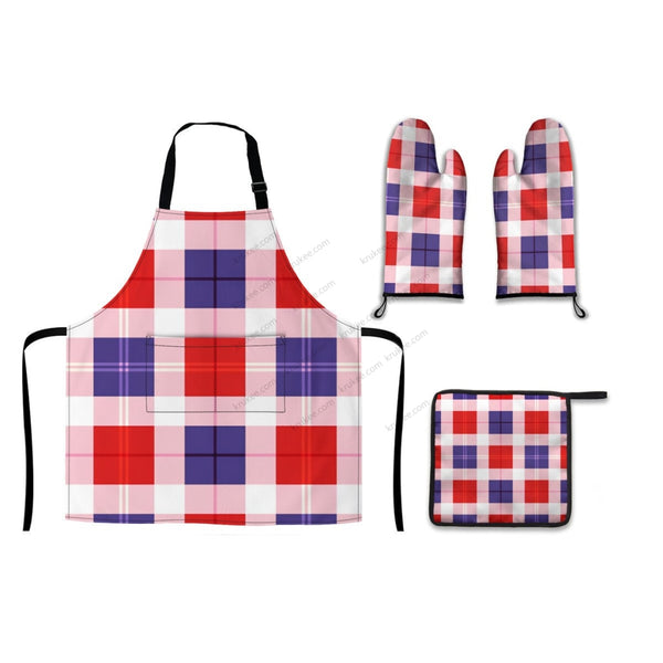 America Patriotic 4 Pack Kitchen Set (Set Of Apron 2 Oven Mitt And Pot Holder)