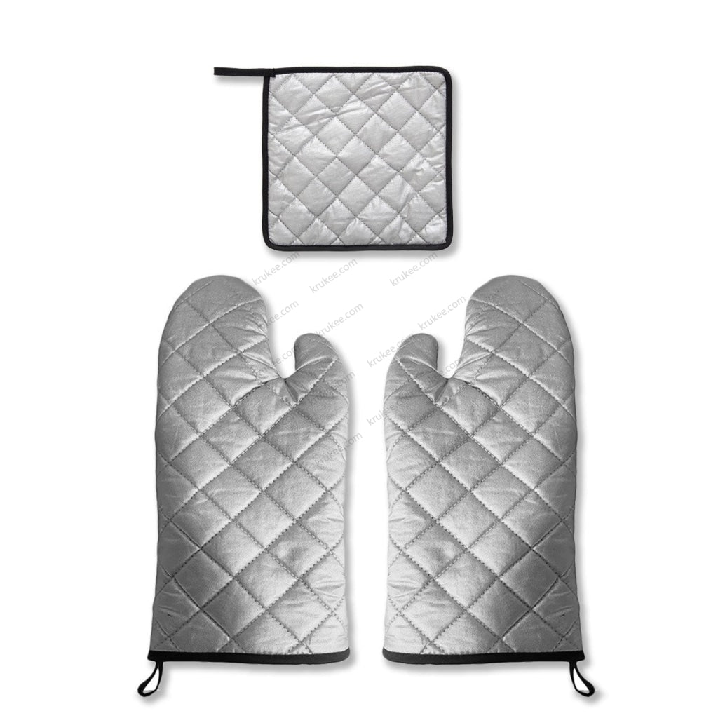 America Patriotic Red White Blue 4 Pack Kitchen Set (Set Of Apron 2 Oven Mitt And Pot Holder)