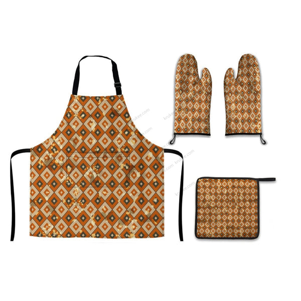 America Patriotic Red White Blue 4 Pack Kitchen Set (Set Of Apron 2 Oven Mitt And Pot Holder)