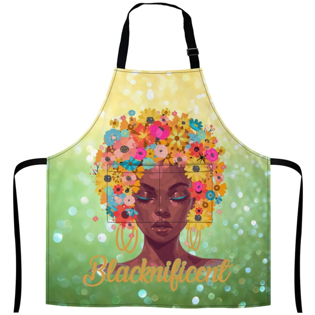 Beautiful Black Girl Printed Apron White / One Size