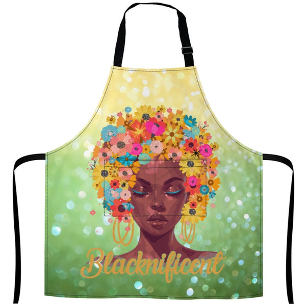 Beautiful Black Girl Printed Apron White / One Size