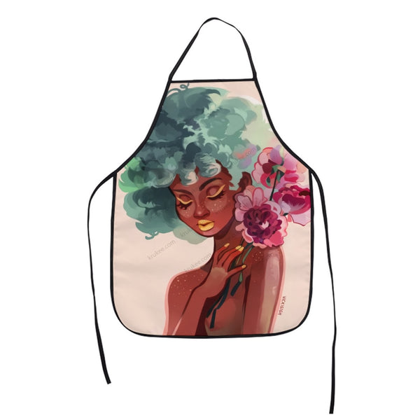 Beautiful Black Girl Printed Kids Apron White / One Size