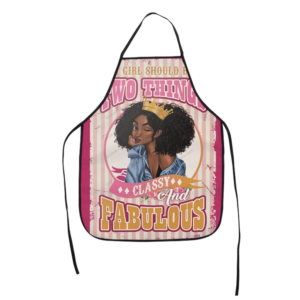 Beautiful Black Girl Printed Kids Apron White / One Size