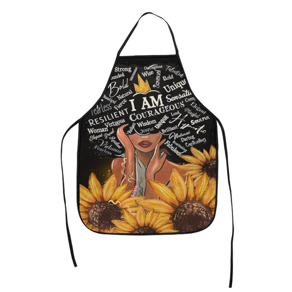 Beautiful Black Girl Printed Kids Apron White / One Size