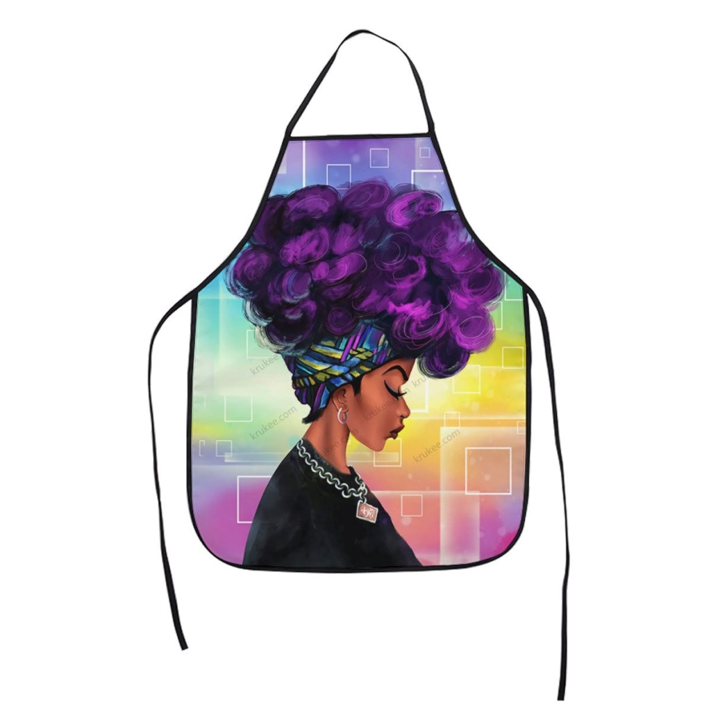 Beautiful Black Girl Printed Kids Apron White / One Size