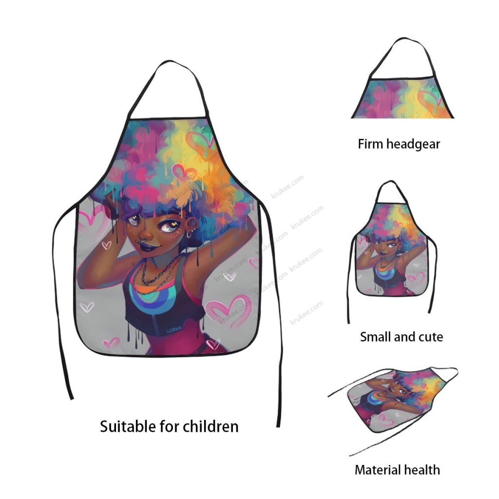 Beautiful Black Girl Printed Kids Apron