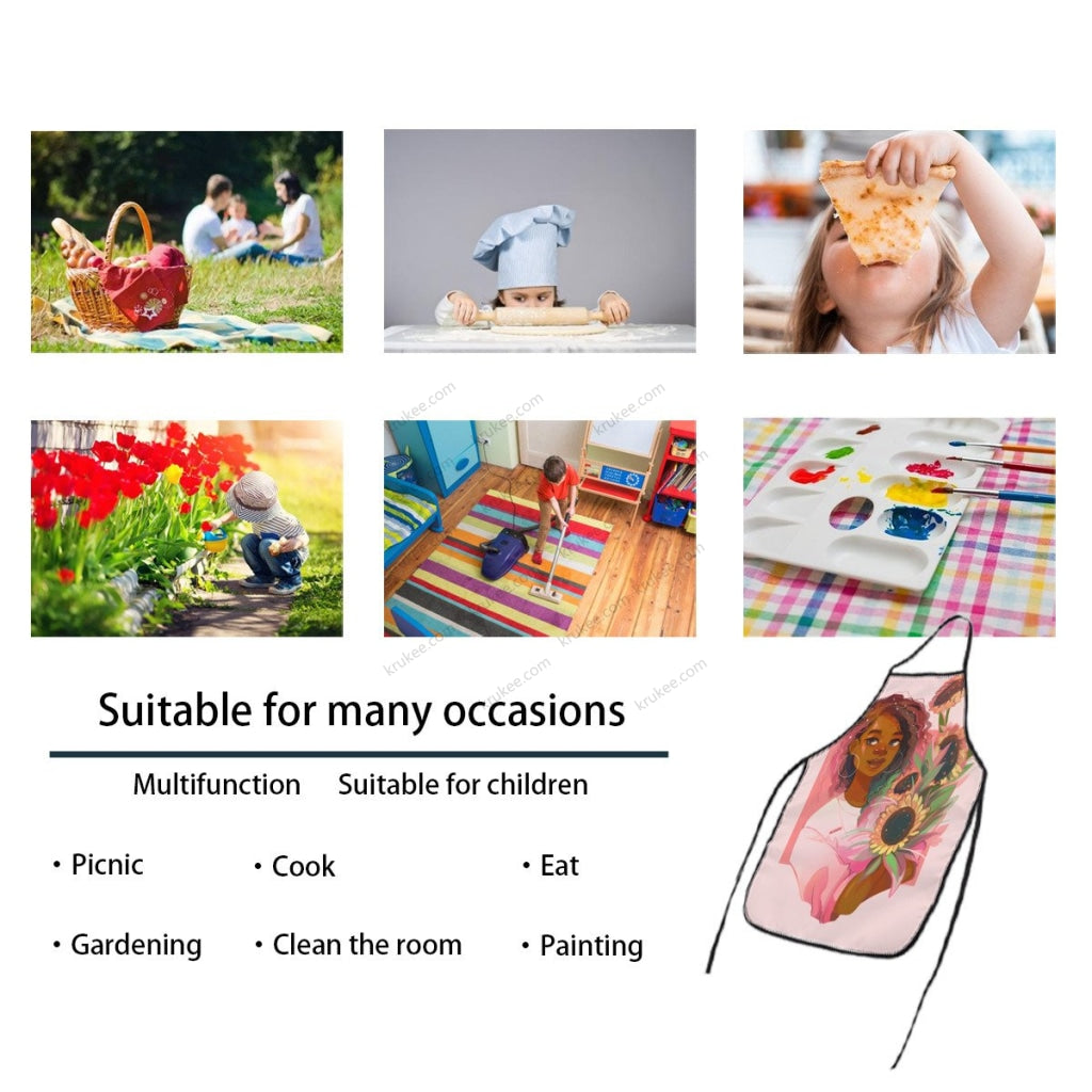 Beautiful Black Girl Printed Kids Apron