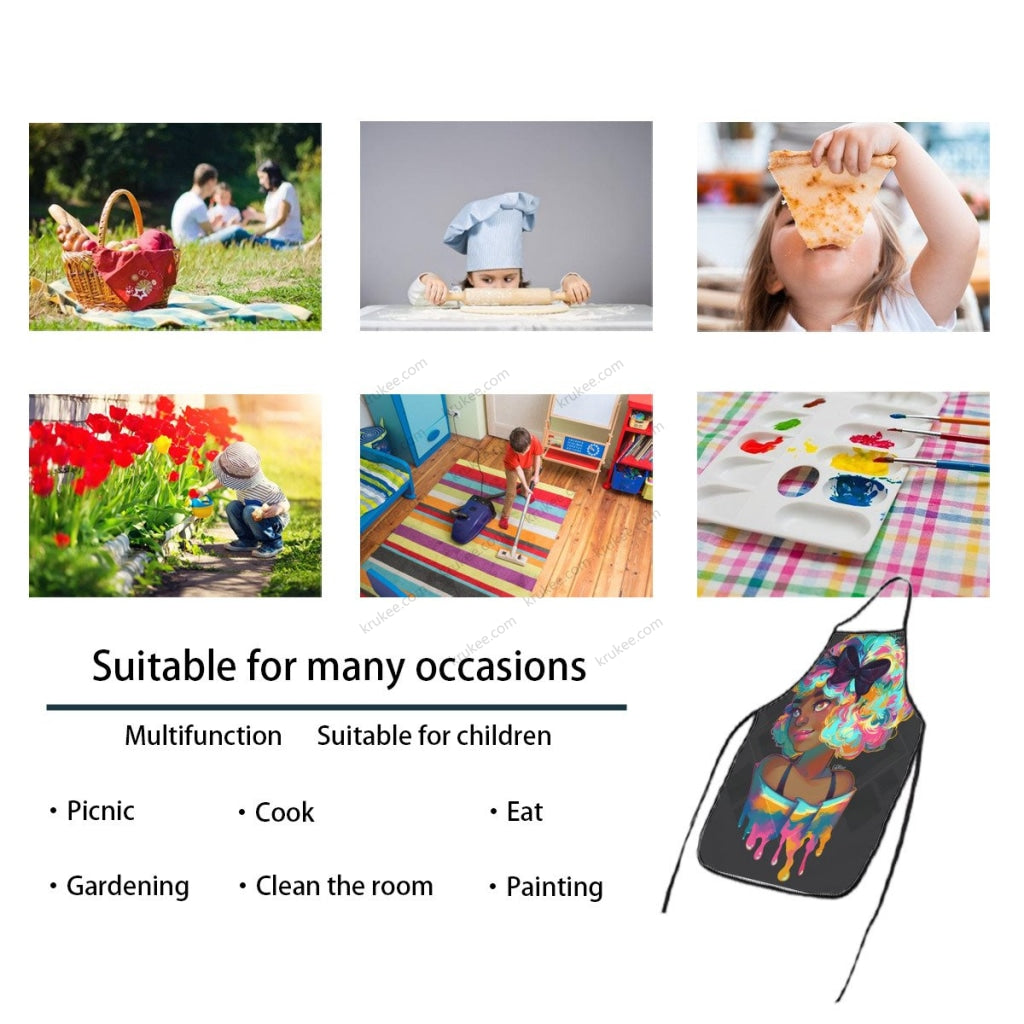 Beautiful Black Girl Printed Kids Apron