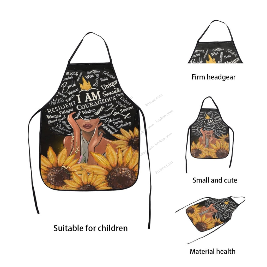 Beautiful Black Girl Printed Kids Apron