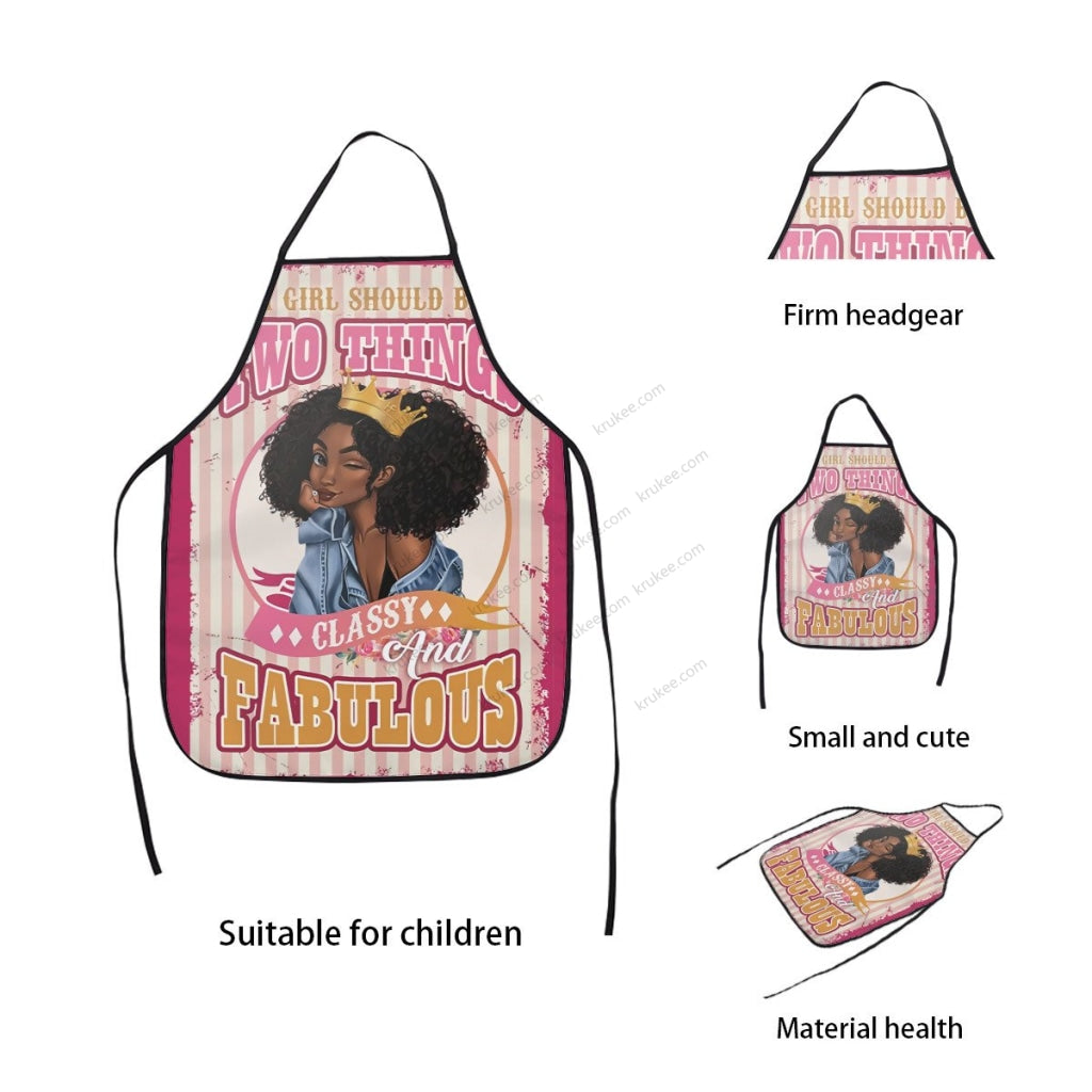Beautiful Black Girl Printed Kids Apron