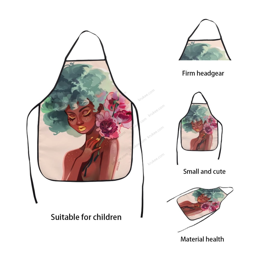 Beautiful Black Girl Printed Kids Apron