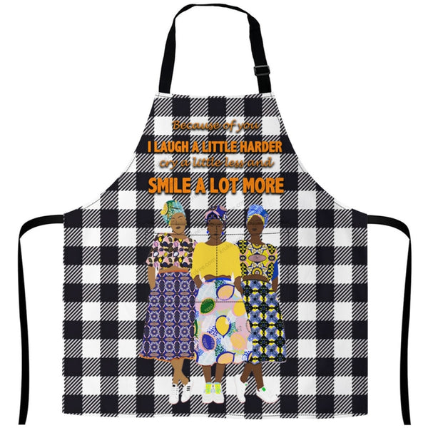 Because Of You I Laugh A Little Harder Cry A Little Less And Smile Lot More(3) Apron White / One