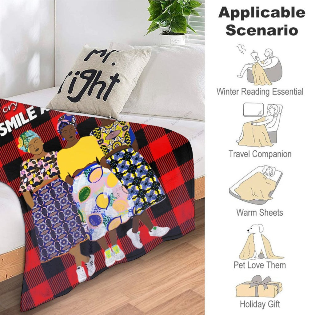 Because Of You I Laugh A Little Harder Cry A Little Less And Smile Lot More(3)Sistas Fleece Blanket