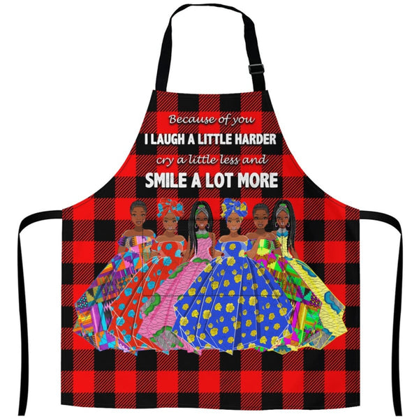 Because Of You I Laugh A Little Harder Cry A Little Less And Smile Lot More(6) Apron White / One