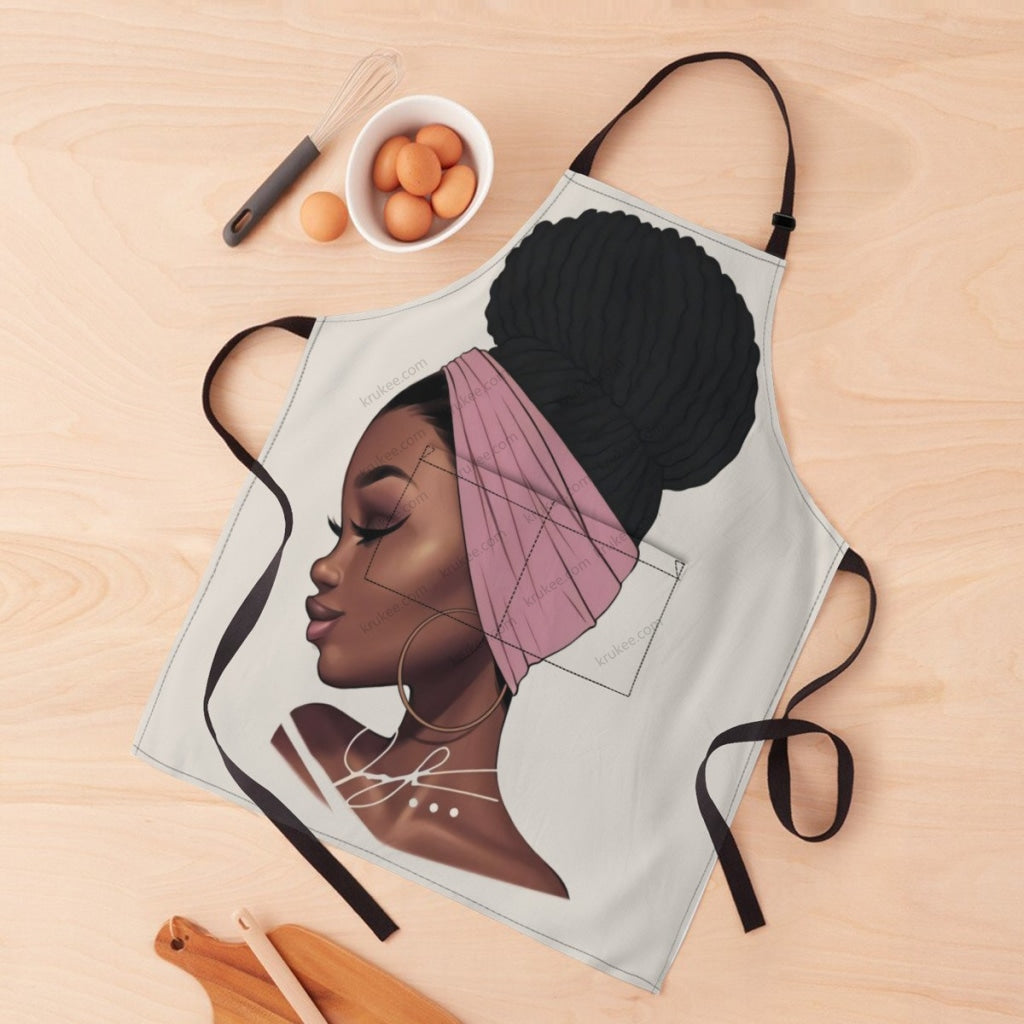 African Culture Art Print Apron White / One Size