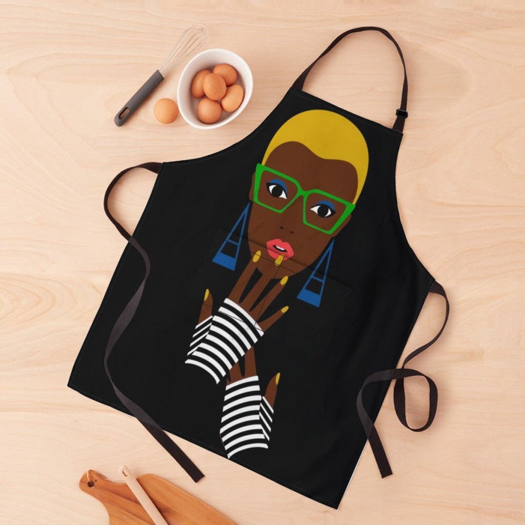 African Culture Art Print Apron White / One Size