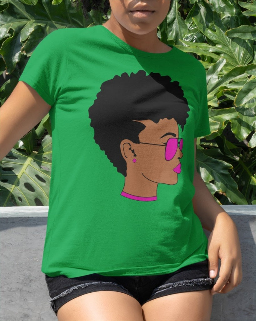 Black Girl Short Hair Classic T-Shirt The Irish Green / Xs T