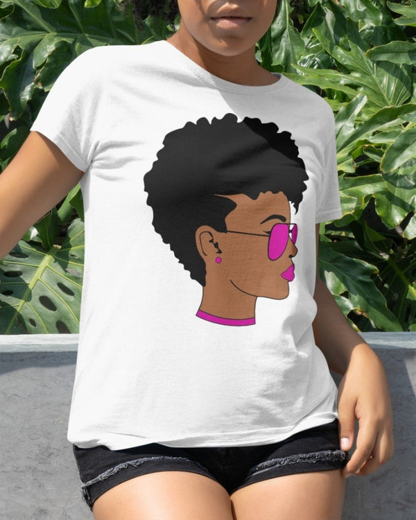 Black Girl Short Hair Classic T-Shirt White / Xs T