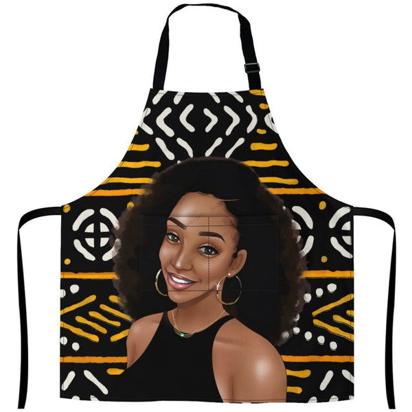 Black Queen Printed Apron White / One Size