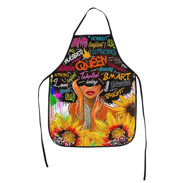 Black Queen Printed Kids Apron White / One Size