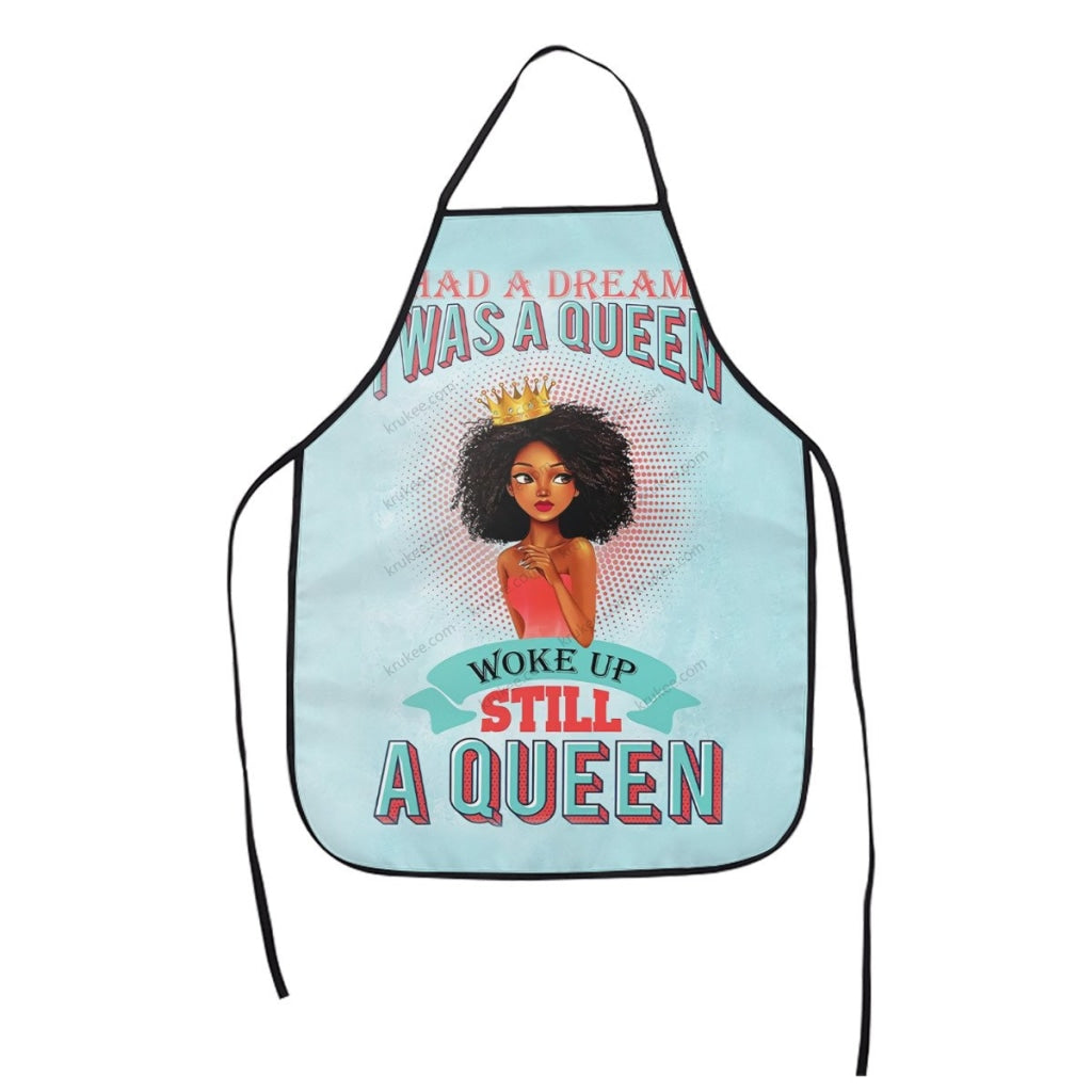 Black Queen Printed Kids Apron White / One Size