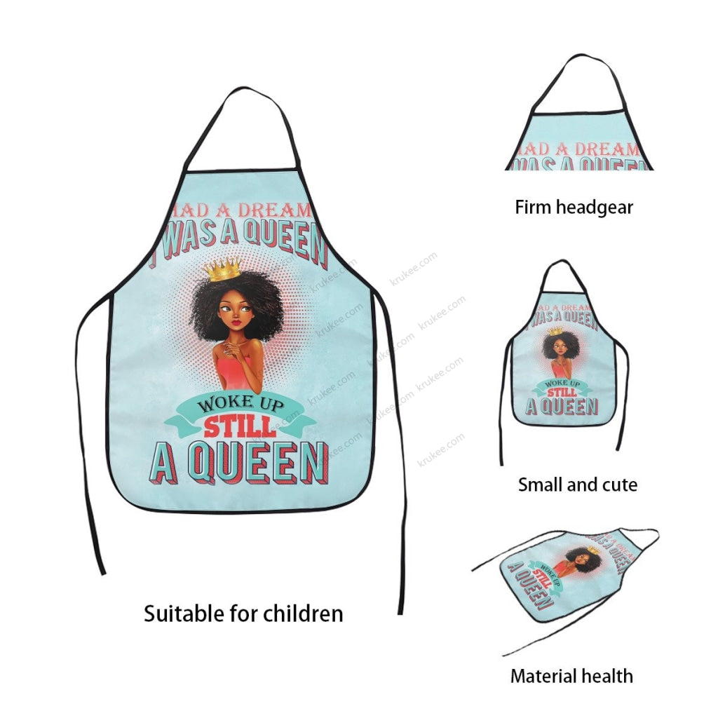 Black Queen Printed Kids Apron