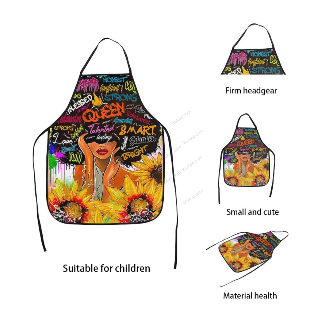 Black Queen Printed Kids Apron